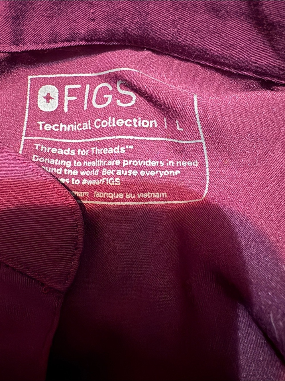 FIGS Sleeveless V-Neck Tank Top in Plum Wine - Picture 2 of 3